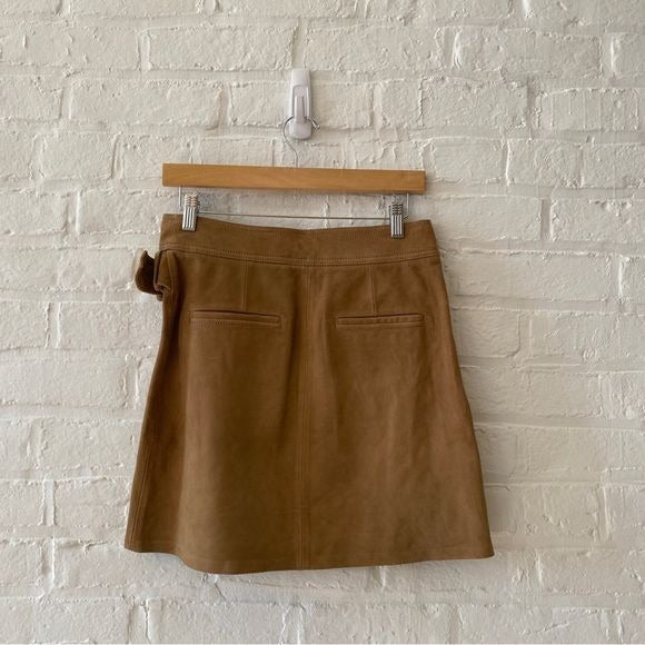 Vince. || Belted Suede Mini Skirt Tan Brown 2