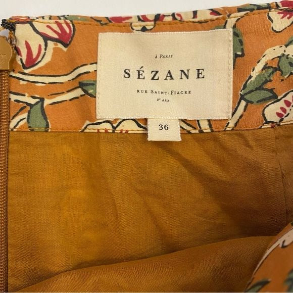 Sezane || Pacome Floral Wrap Tie Waist Mini Skirt 36 US 4