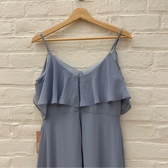 Birdy Gray || Jane Convertible Formal Bridesmaid Dress Gown Dusty Blue M NWT