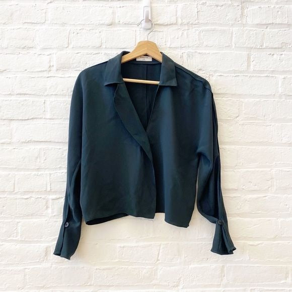 Aritzia || Babaton Martin Blouse Hunter Green XS