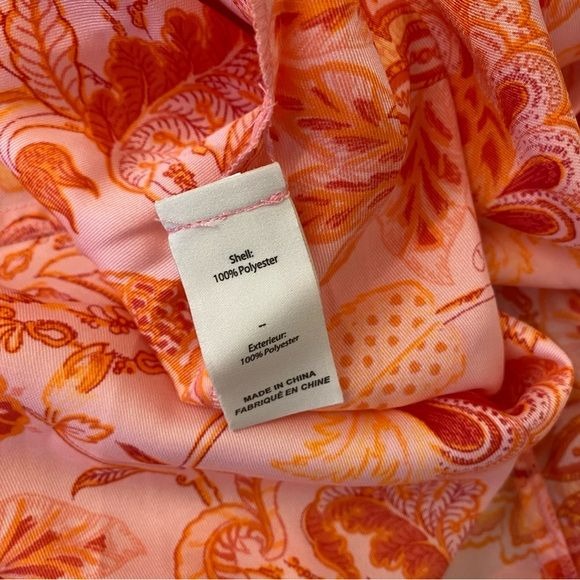 Cinq a Sept || Kay Ruffle Midi Dress English Rose Pink Orange Floral 4 NWT