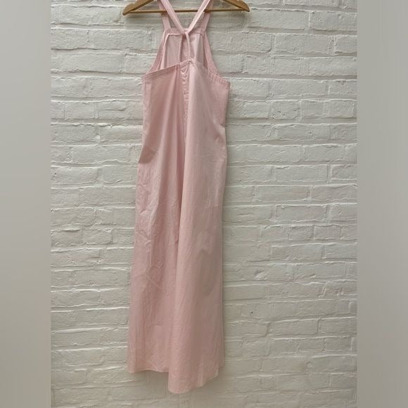 Foemina || Isla Sleeveless Cotton Poplin Halter Maxi Dress Blush Pink US 6