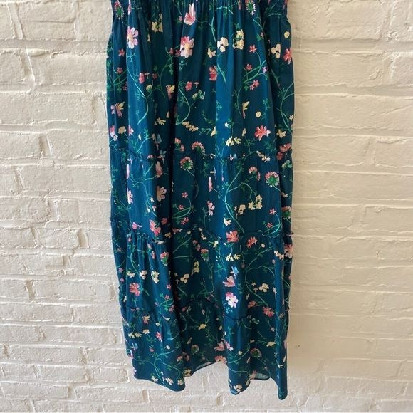 Hill House || Ellie Nap Dress in Moody Floral Green Small