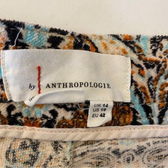 Anthropologie || Corduroy Barrel Pants Tapestry Print 10