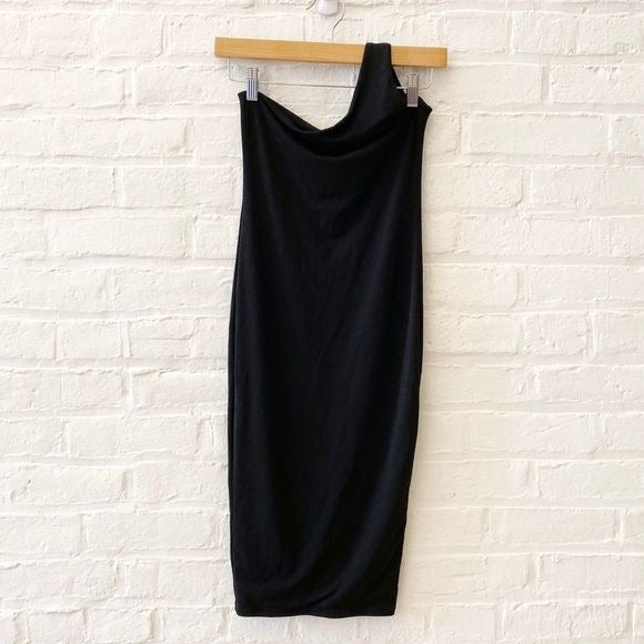 Naked Wardrobe || One Shoulder Bodycon Little Black Dress Medium