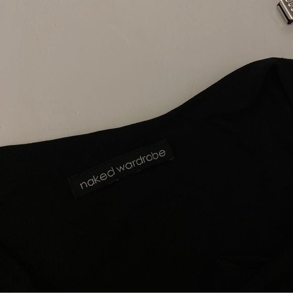 Naked Wardrobe || One Shoulder Bodycon Little Black Dress Medium