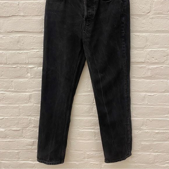 Reformation || Cynthia High Rise Straight Jeans in Seattle Black Wash 27