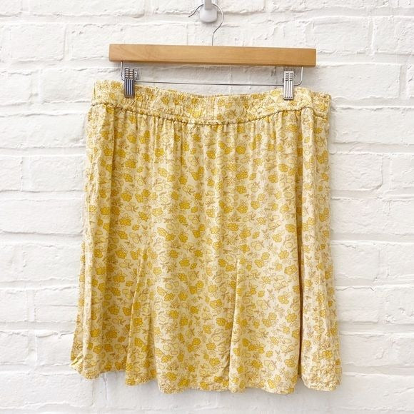 Madewell || Pull On Swing Mini Skirt in Piccola Floral Yellow XL