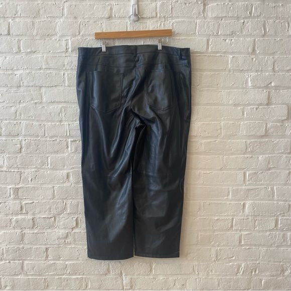 Mango || Lille Trousers Faux Leather Pants Black 18