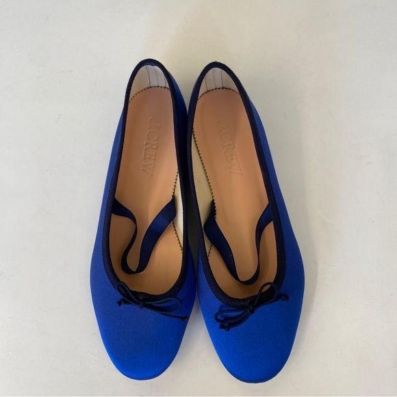 J.Crew || Zoe Strappy Flats in Satin Blue 6.5