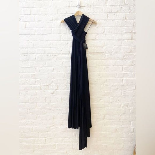 Lulus || Trick me Of The Trade Convertible Maxi Dress Black XS NWT