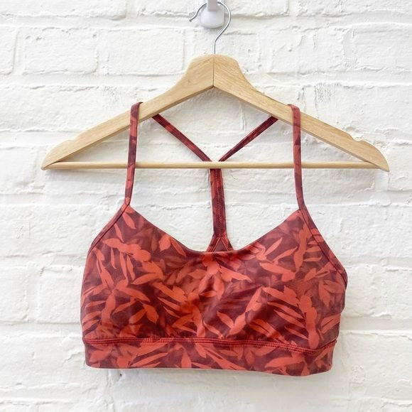 Lululemon || Flow Y Nulu Bra  Light Support A–C CupsSpray Leaf Fireside Red 8