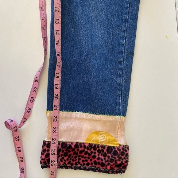 Levi’s x Bella Dahl || Vintage Boho Jeans 90s Leopard Pink Marked 31 Fit 27