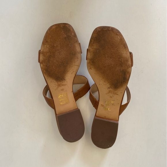 J. Crew || Hazel Leather Cutout Sandals Brown Tan 10