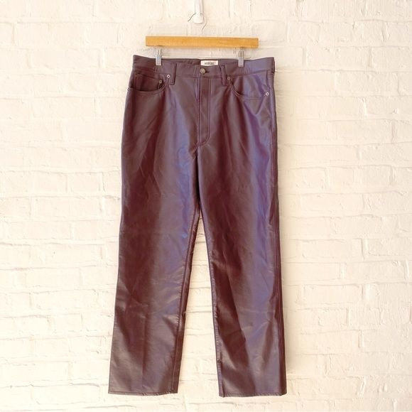 AGOLDE || 90s Recycled Leather Pinch Waist Pants in Nightshade Purple 33