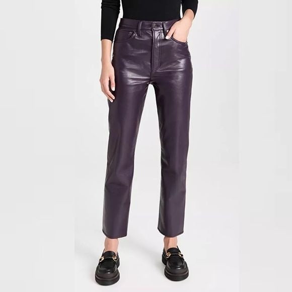 AGOLDE || 90s Recycled Leather Pinch Waist Pants in Nightshade Purple 33