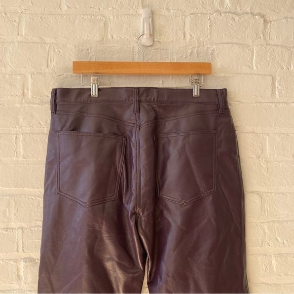 AGOLDE || 90s Recycled Leather Pinch Waist Pants in Nightshade Purple 33