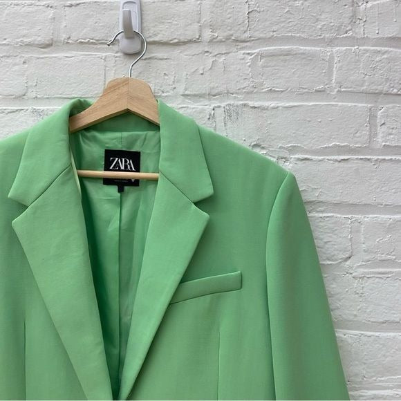 Zara || Oversized Menswear Style Blazer Apple Green Small