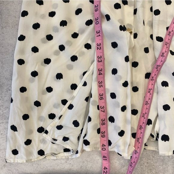 & Other Stories || Polka Dot Button Front Midi Dress Slits White + Black 8