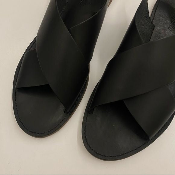 Madewell || Boardwalk Crossover Sandals Black Leather 11