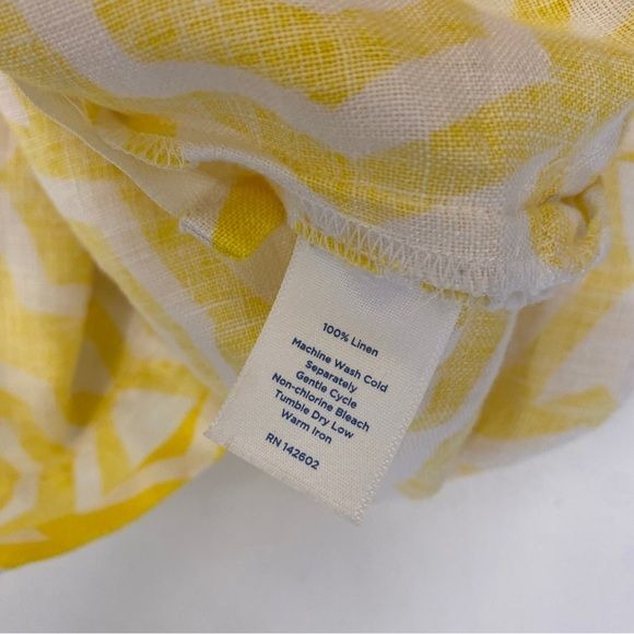 Sail to Sable || Linen Umbrella Print Popover Tunic Yellow White L