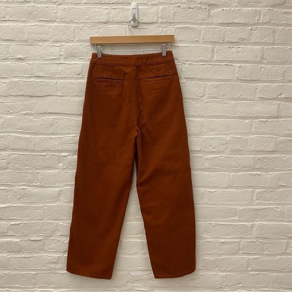 & Other Stories || Straight Fit Pants Rust Red Orange US 4