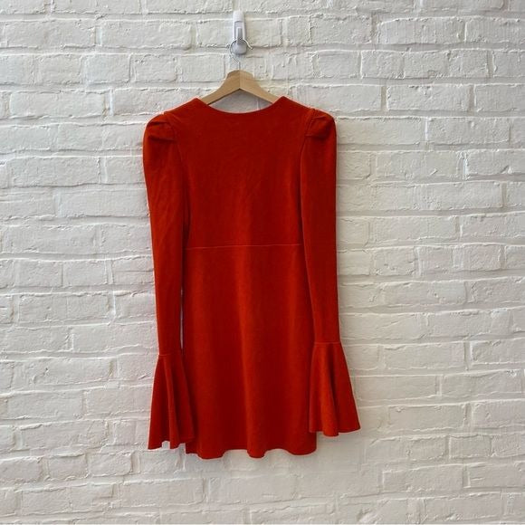 Free People || Talk About It Mini Dress Red Orange XS