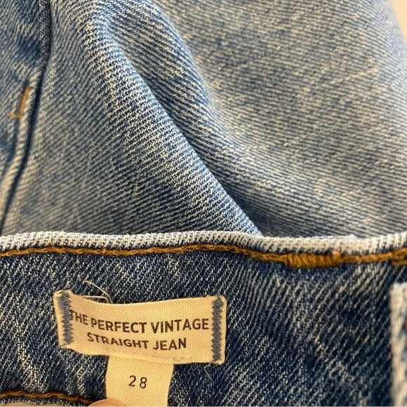 Madewell || The Perfect Vintage Straight Jean in Hoye Wash Blue 28