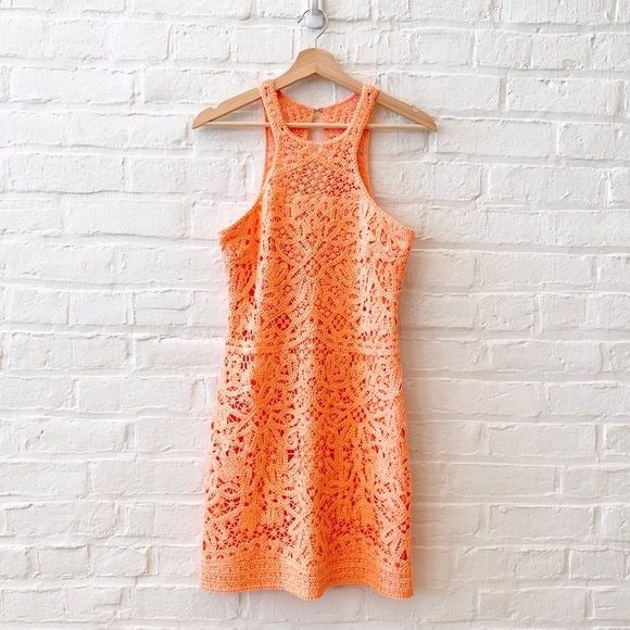 Lilly Pulitzer || Jamie Crochet Shift Dress Bright Coral Small