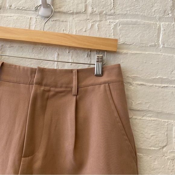 7 For All Mankind || High Waist Pleated Trouser Shorts Pink Tan 8