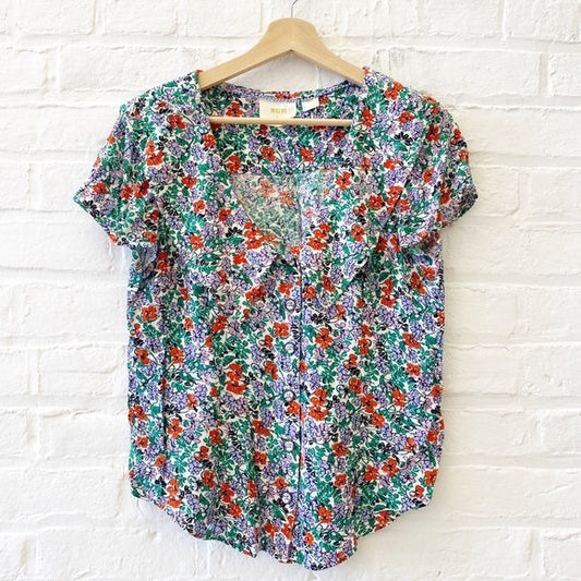 Anthropologie || Maeve Austen Collared Blouse Floral 4