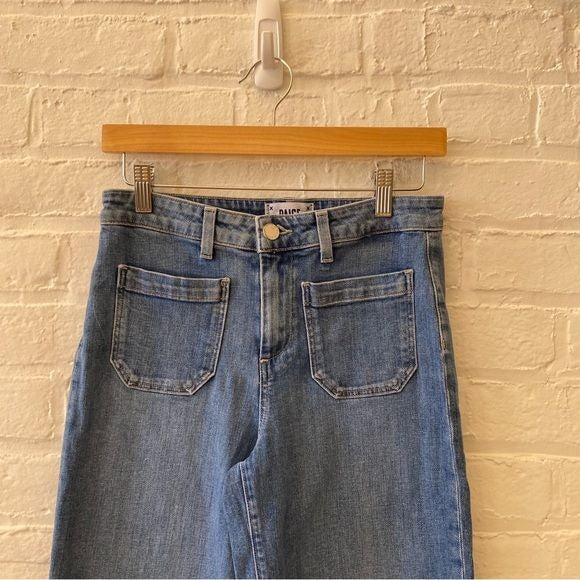 Anthropologie || Paige Nellie Patch Pocket Wide Leg Crop Jeans Blue 26