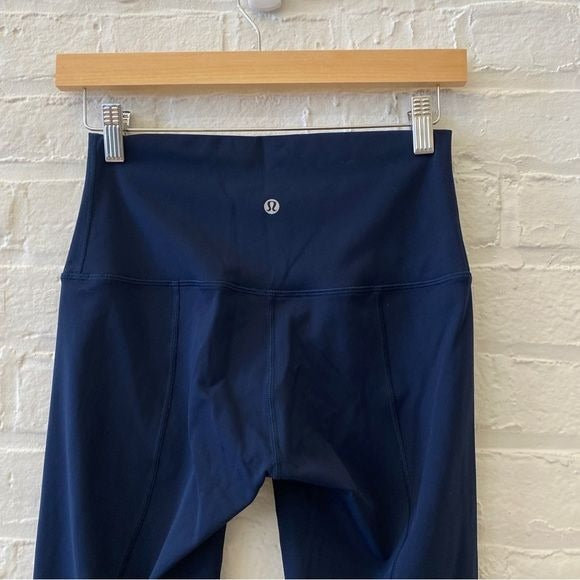 Lululemon || Wunder Under Crop High-Rise Roll Down Scallop  23" True Navy