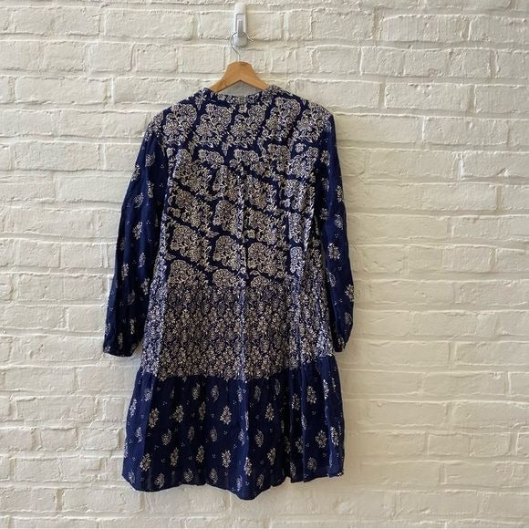 Anthropologie || Maeve Carlita Tiered Tunic Dress Navy Blue XS