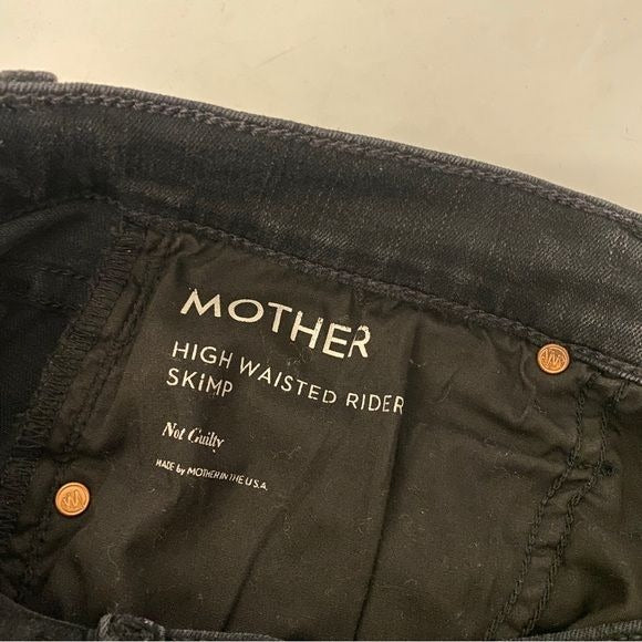 MOTHER || The High Waisted Rider Skimp Straight Jeans in Not Guilty Black 26