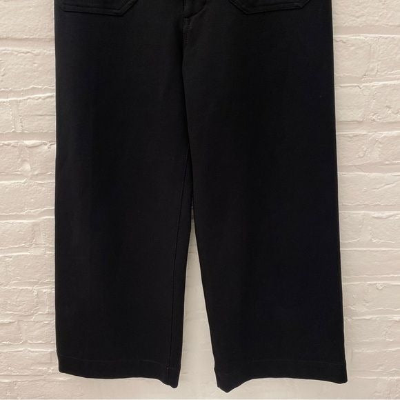 Anthropologie || Maeve Colette Cropped Wide-Leg Ponte Pants Black 30