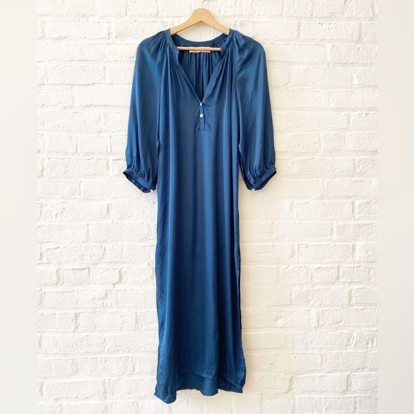 Cali Dreaming || Fez Dress in Teal Blue Cupro XS