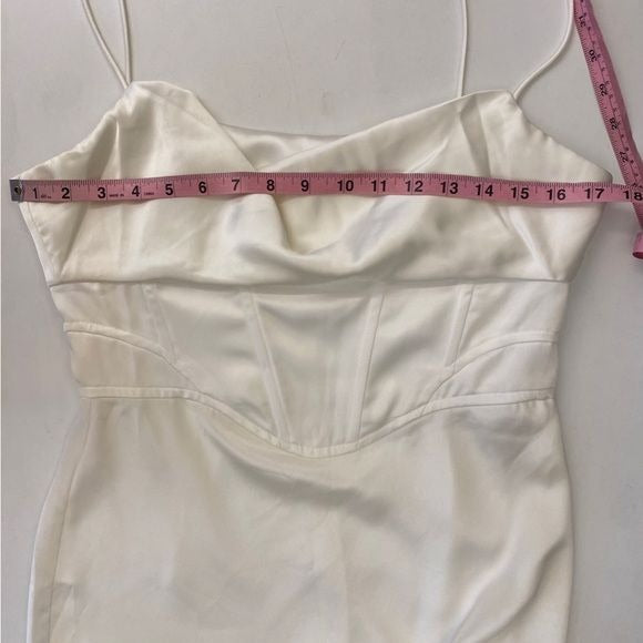 Zara || Satin Corset Mini Dress White Large