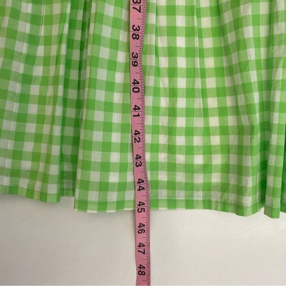 J. Crew || Smocked Top Midi Dress Tiered Gingham Lime Green XS