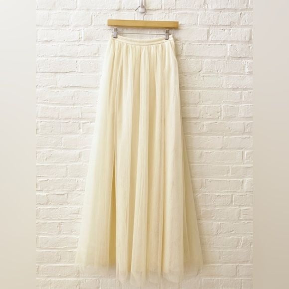 Morning Lavender || Anabelle Tulle Maxi Skirt Ivory Small NWT