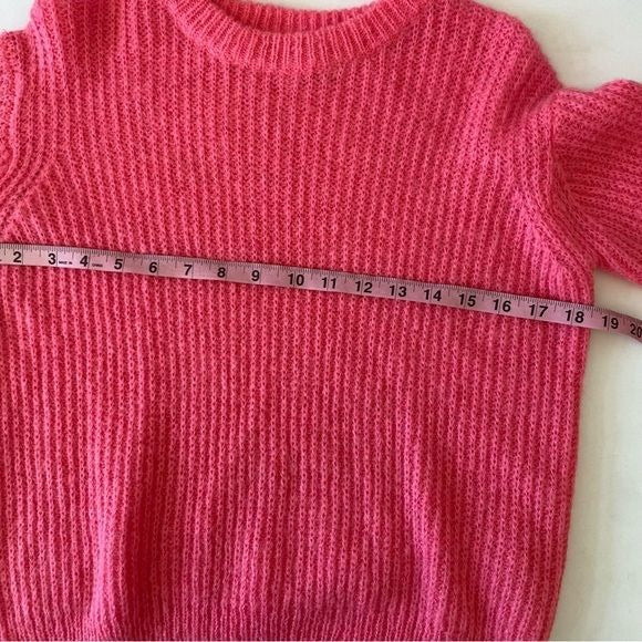 T by Alexander Wang || Ribbed Mohair Blend Crewneck Sweater Pink XS