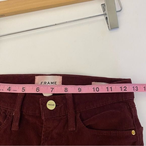 Frame || Le High Skinny Cords Corduroy Bordeaux Burgundy 26