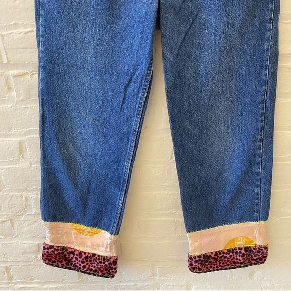 Levi’s x Bella Dahl || Vintage Boho Jeans 90s Leopard Pink Marked 31 Fit 27