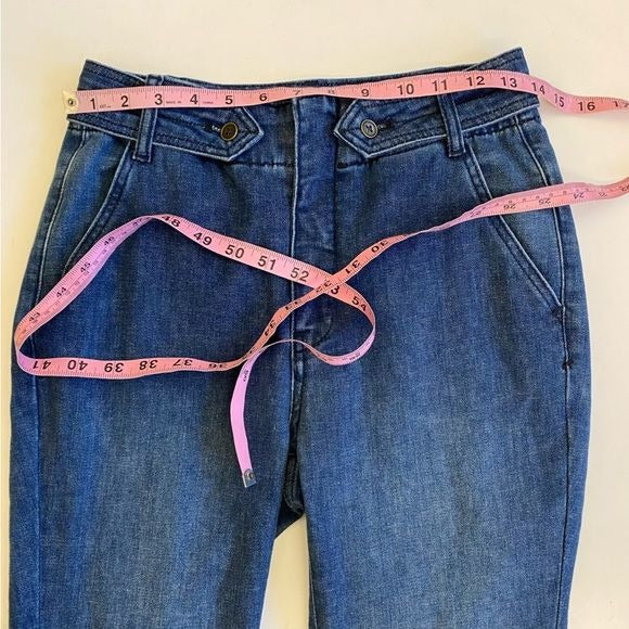 Anthropologie || Pilcro Raw Hem Trouser Tab Jeans Blue 27