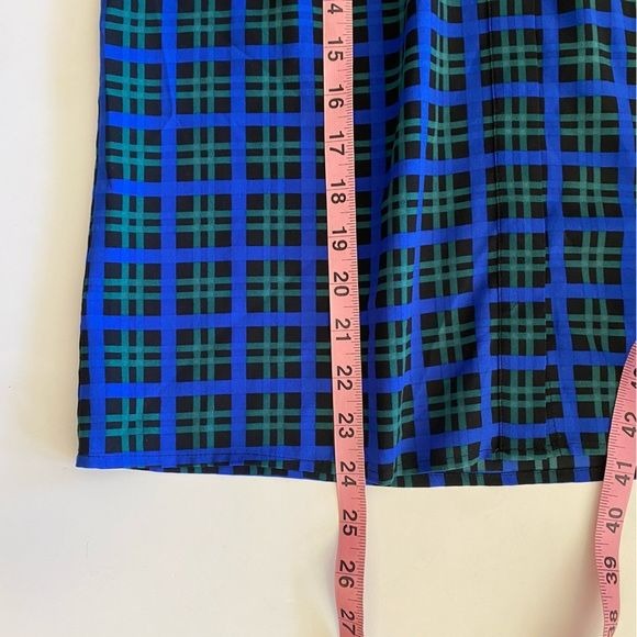 J. Crew || Plaid Tartan Sleeveless Shell Top Blouse Blue Green Blackwatch 6