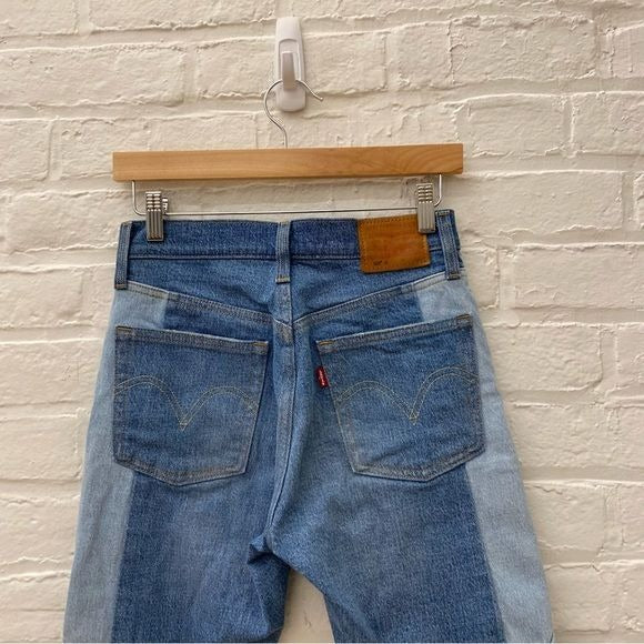 Levi’s || 501 Skinny Twice as Nice Patchwork Denim Jeans 25