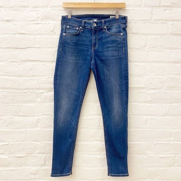 rag & bone || Cate Mid-Rise Skinny Cliff Slim Fit Ankle Mid Indigo Jean Blue 26