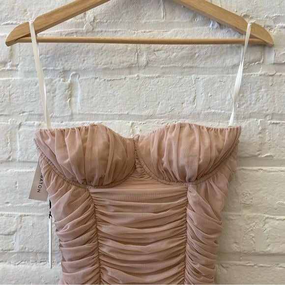 Aritzia || Babaton Luxor Dress Strapless Corset Dress Ruched Camille Pink 6 NWT