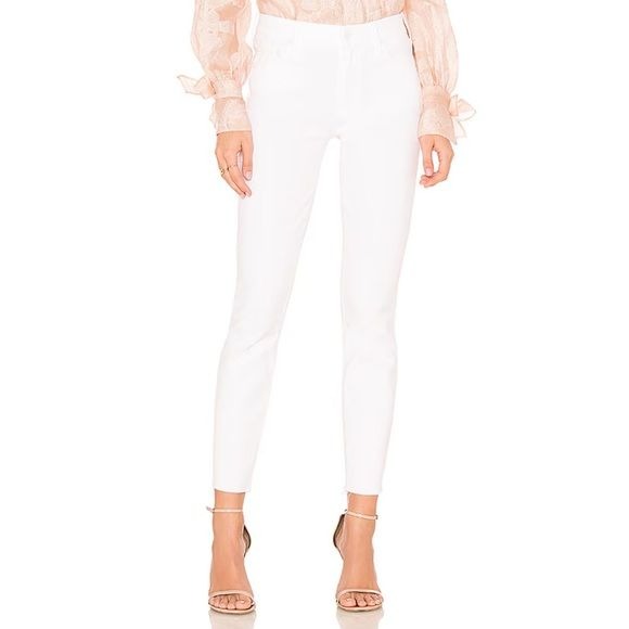 MOTHER || The Looker Ankle Fray Jeans in Glass Slipper White 26