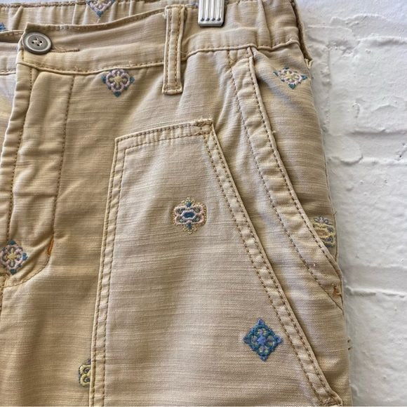 Anthropologie || Pilcro The Roamer Embroidered Khaki Chino Utility Pants Tan 26